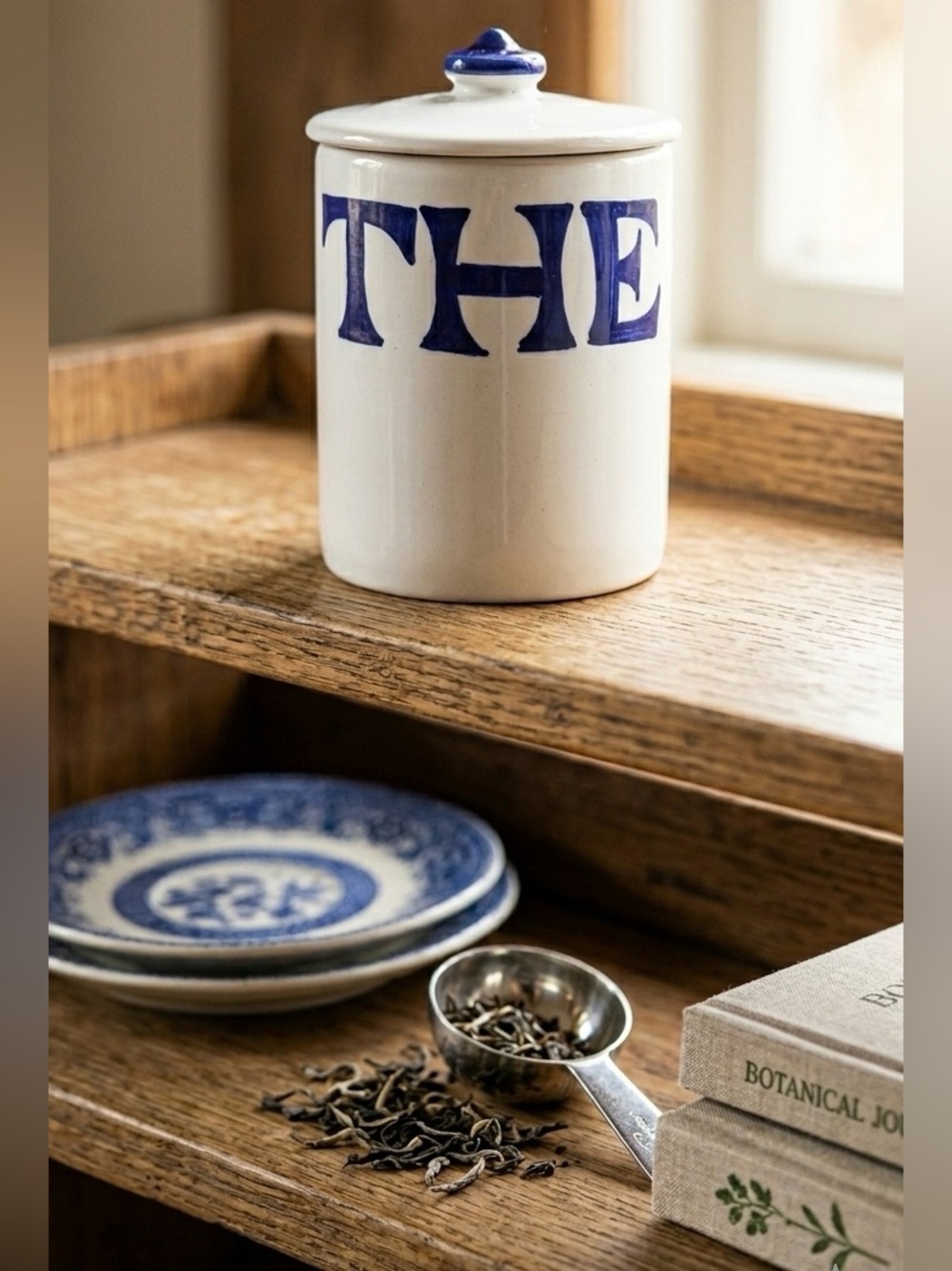 RARE Starbucks Sberna Deruta 1999 White Blue Tea ‘’THE’’ Jar Canister Italy